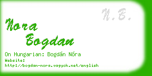 nora bogdan business card
