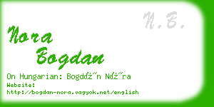 nora bogdan business card